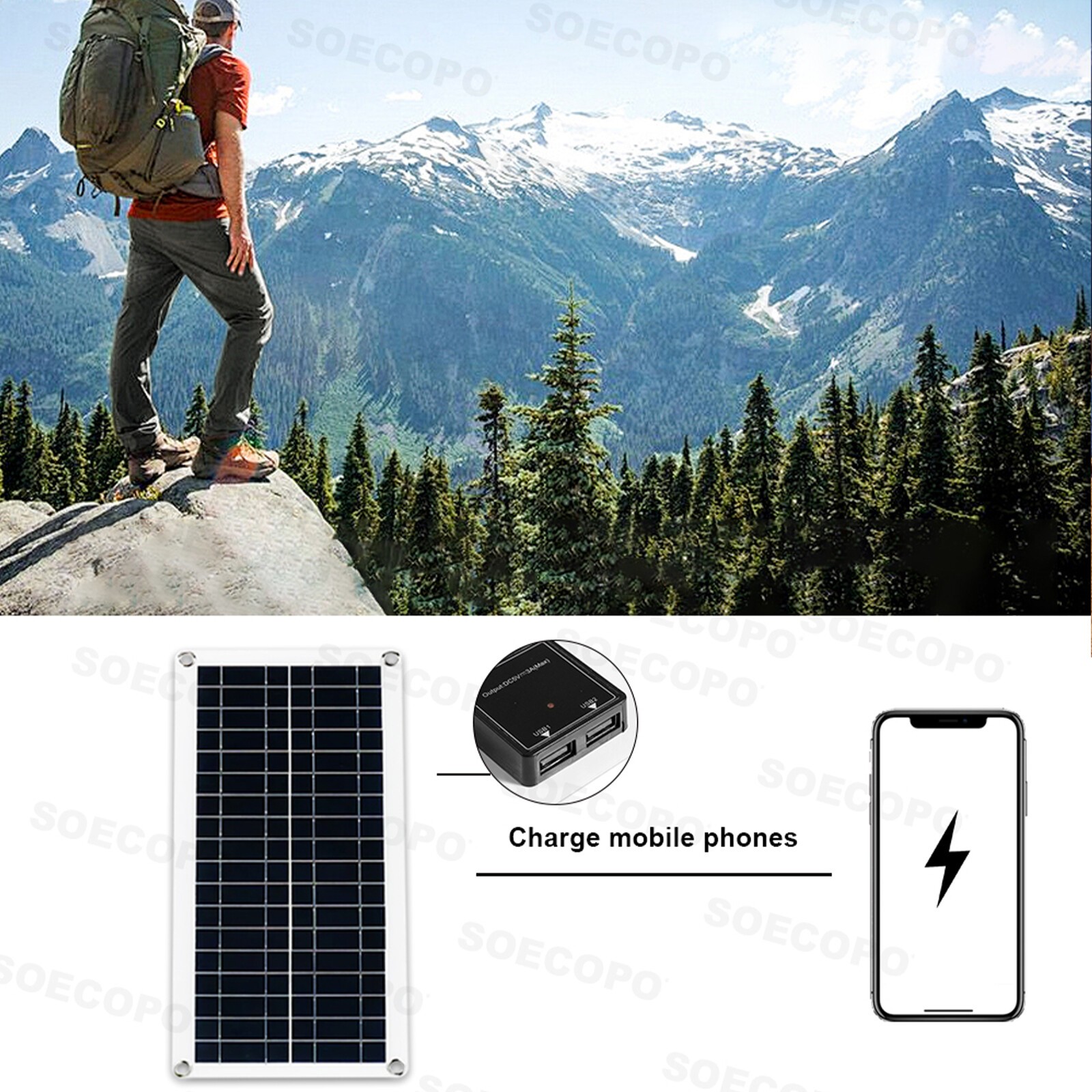 10000W Power Inverter Solar Generator W/200W Solar Panel Home Complete Kits 22p7