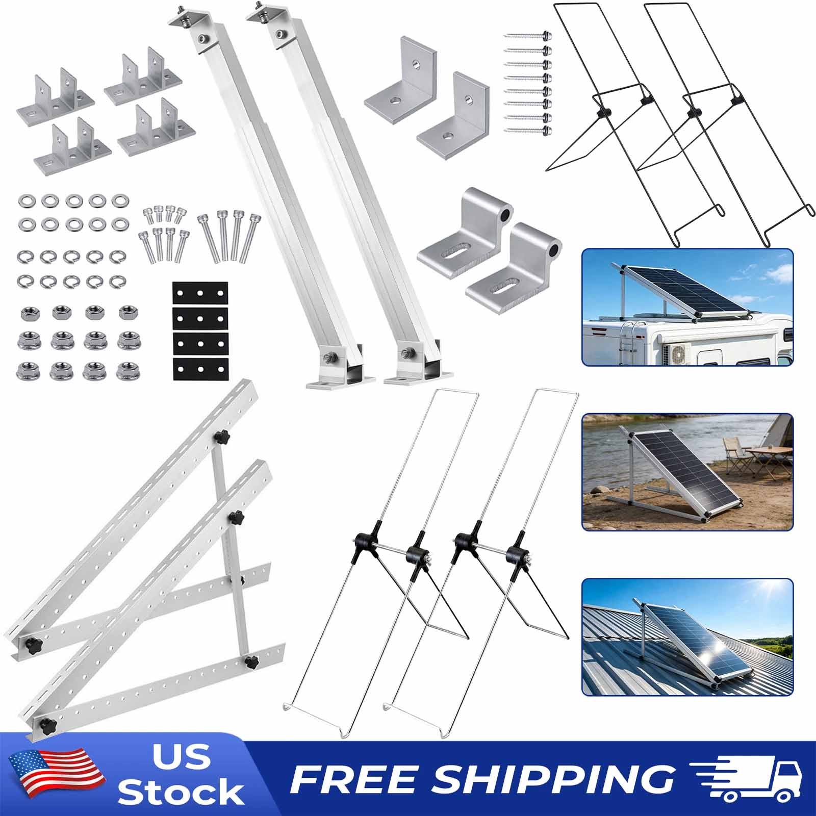 Solar Panel Mount Brackets Adjustable Tilt Mount Brackets for Roof Boat Off-Grid