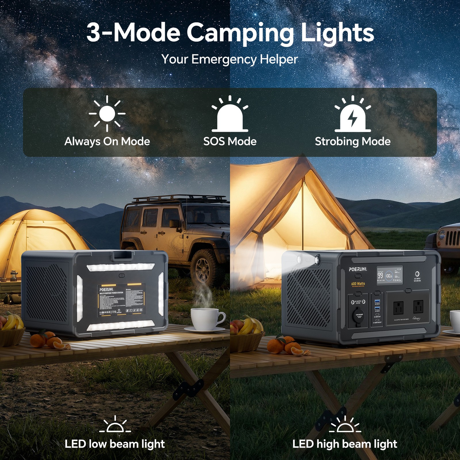 600W 519Wh Li-ion Battery Portable Power Station for Outdoor Camping Supply NEW