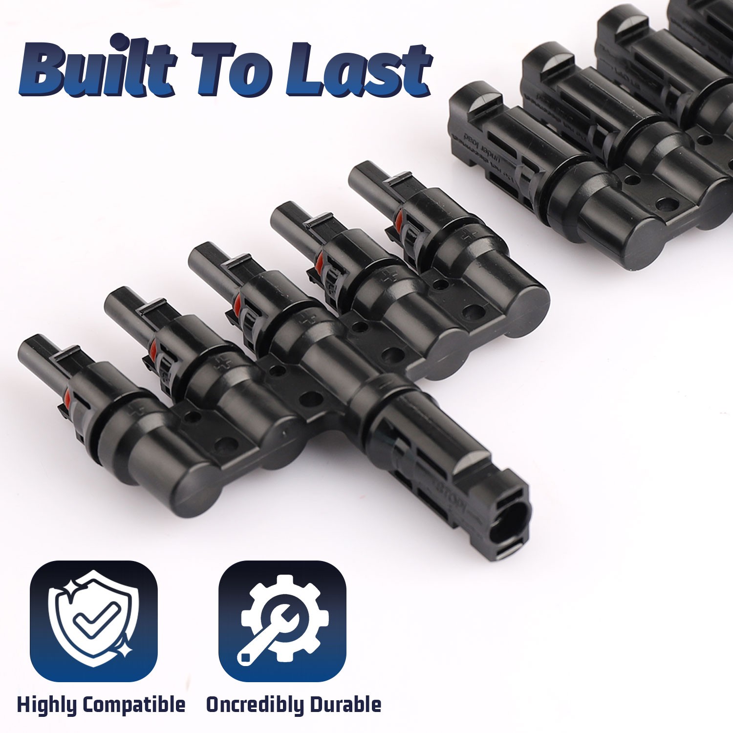 1 Pair Solar Panel Connector T Branch Cable Splitter 1 Female to 5 Male Parallel