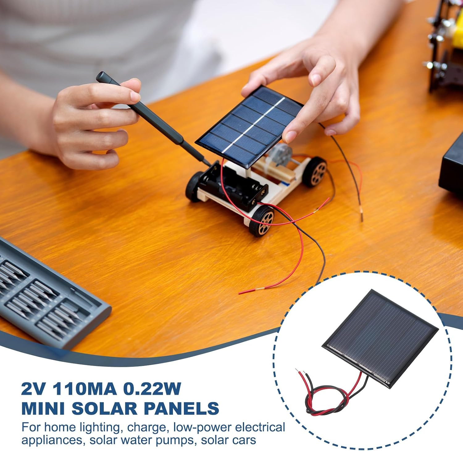 10 Pcs 2V 0.22W 110Ma Mini Solar Panels, Small Polycrystalline Solar Cell Panel