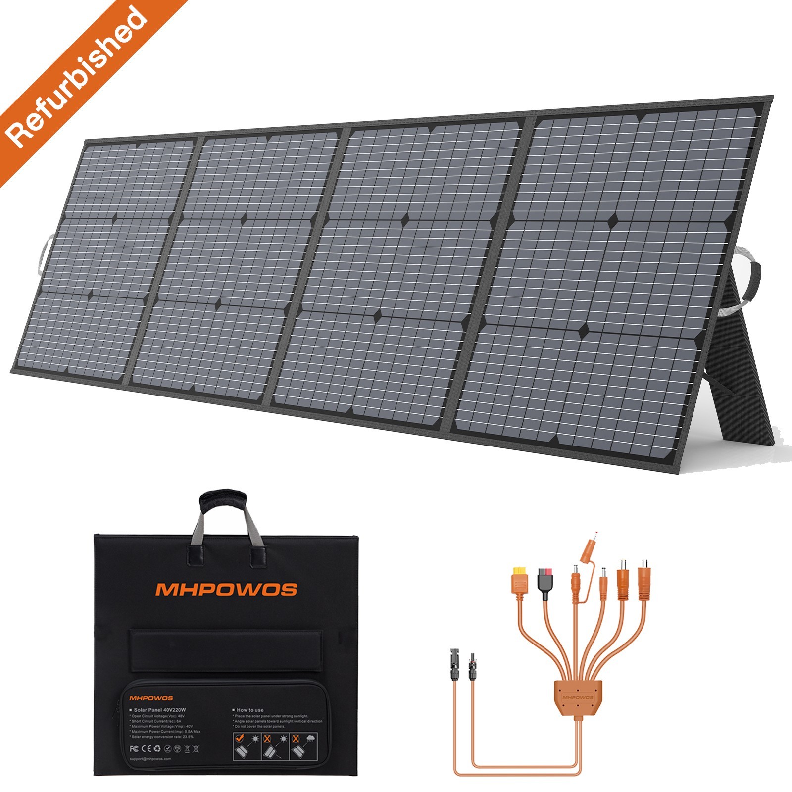 220W Solar Panel kit Portable Mono for Ecoflow Delta 2 Power Station Refurbished