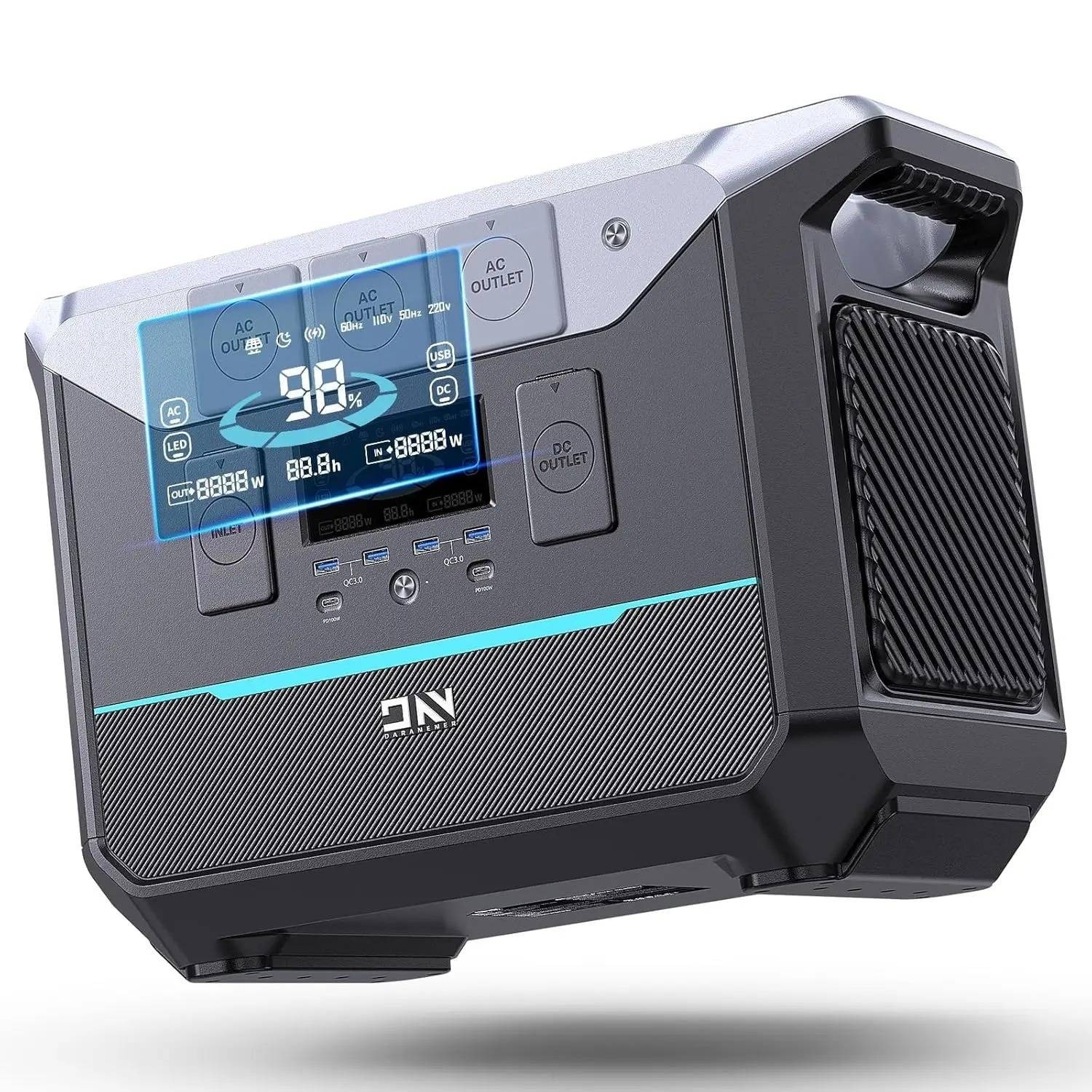 Portable Power Station 1800W Fast Charging Solar Generator Life BatteryGenerator