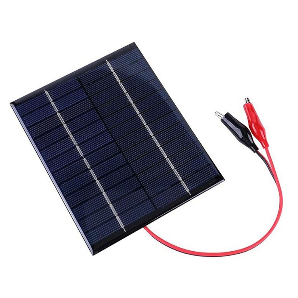 Compact 2W 12V Solar Panel DIY Charger Board with Clip for Camping Use