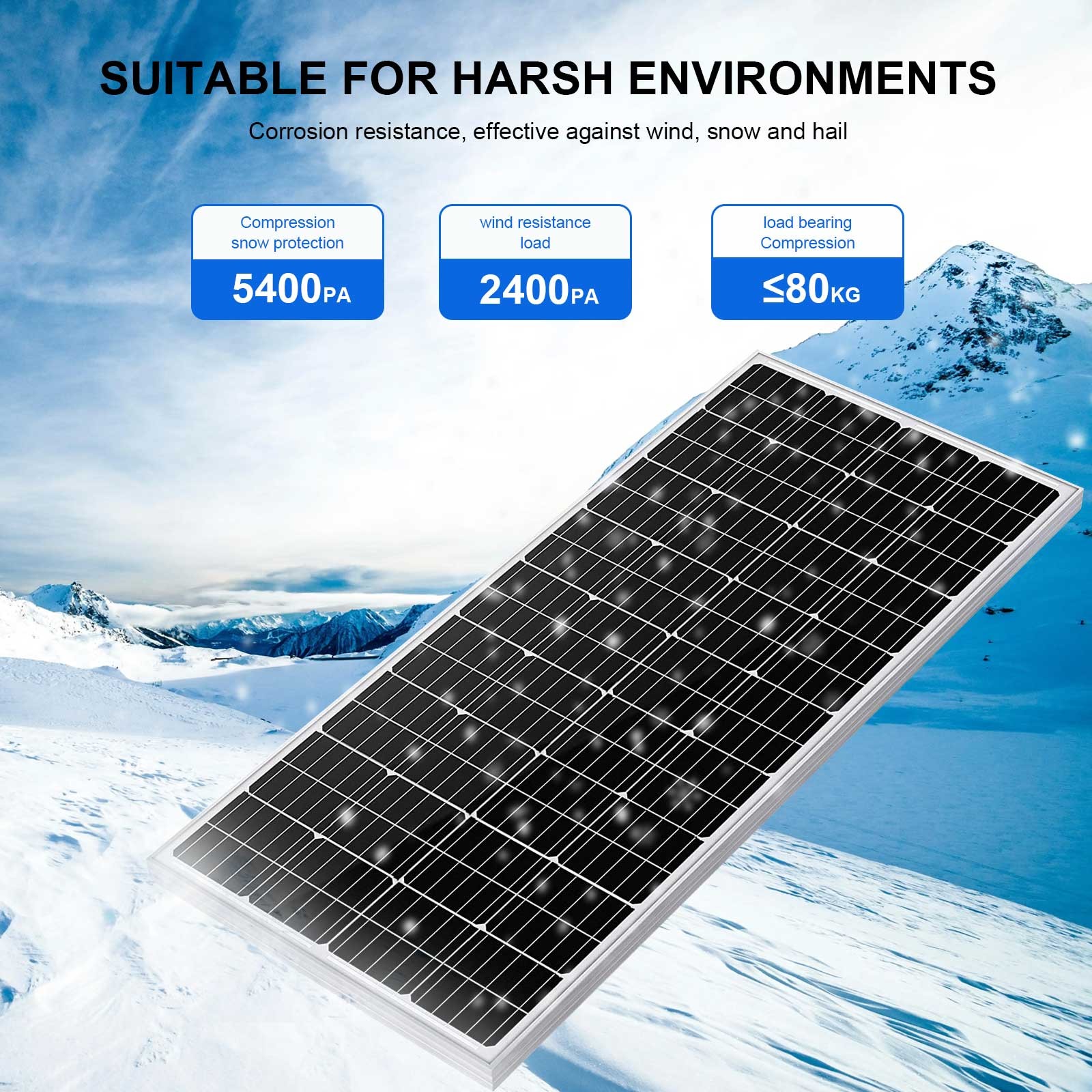 200W Watt 12V Monocrystalline Solar Panel for 12V Battery Charger RV Boat Home