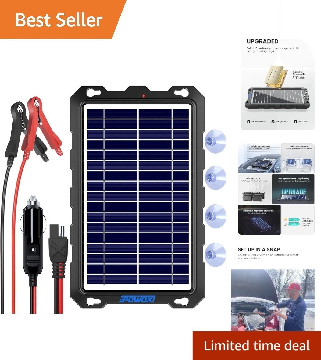 Portable 7.5W Solar Charger – Waterproof and Easy to Install for All Vehicles