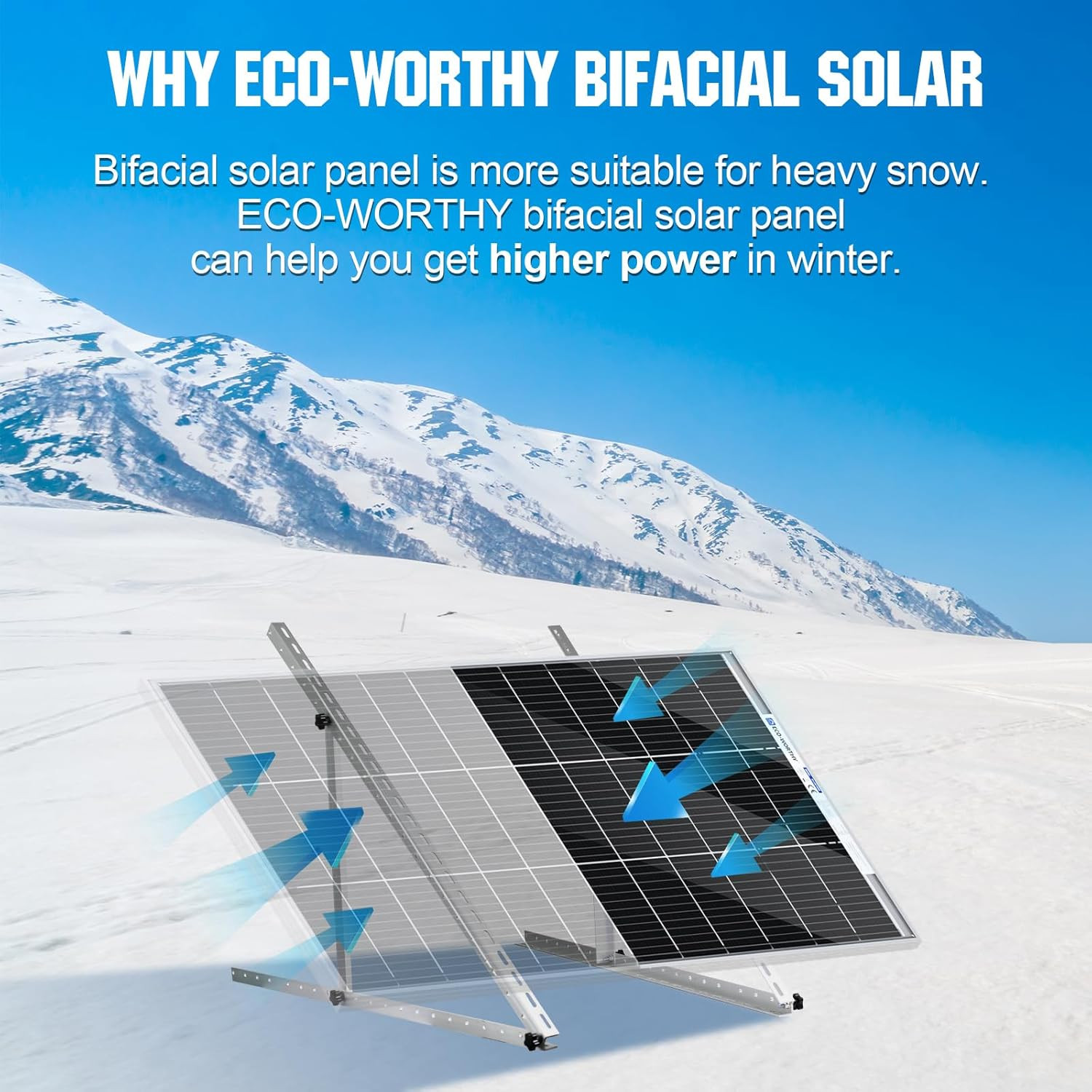 Bifacial 100 Watt 12 Volt Solar Panel Monocrystalline Rigid High-Efficiency PV M