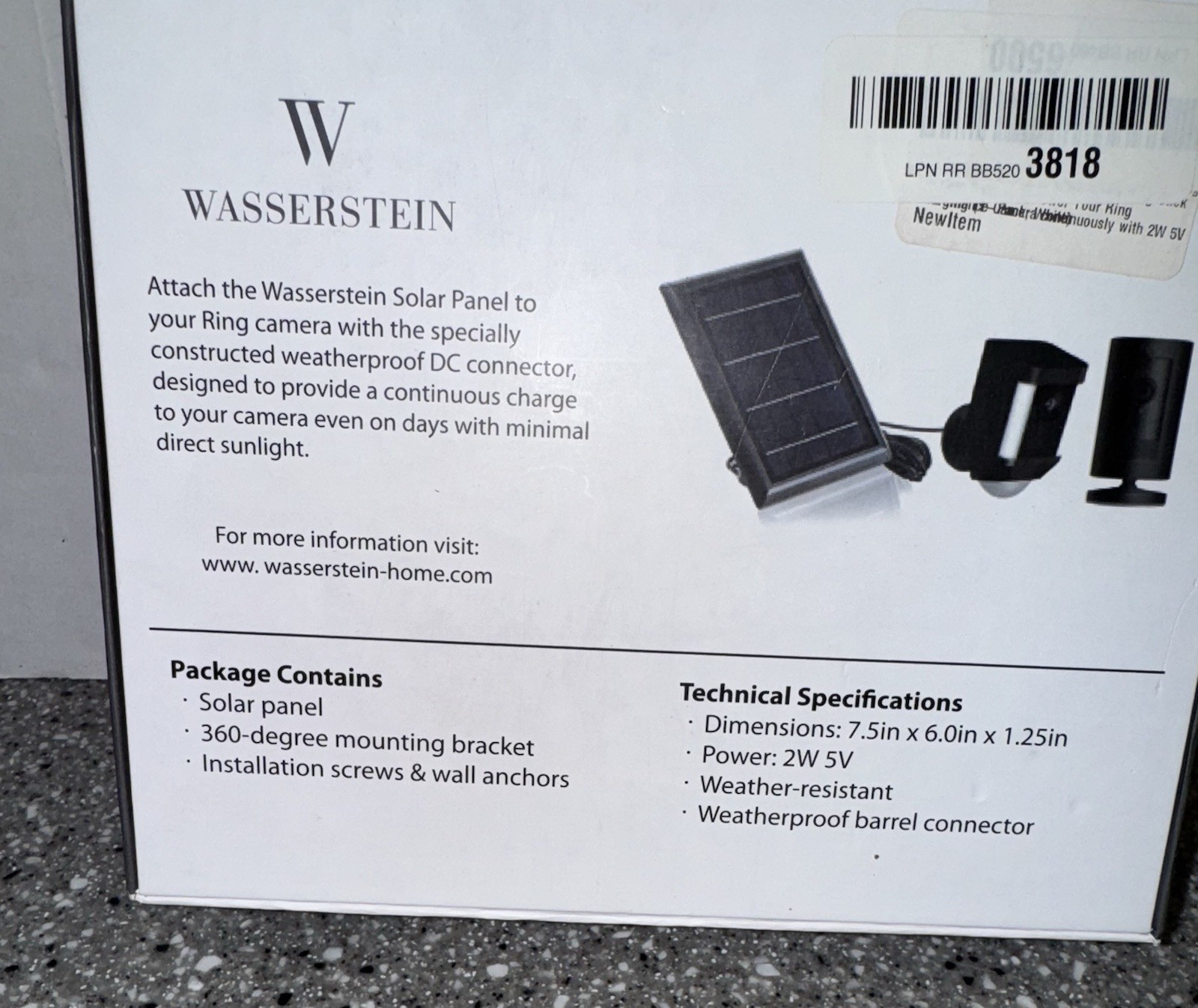 Wasserstein Solar Panel Compatible with Ring stick up camera Spotlight camera