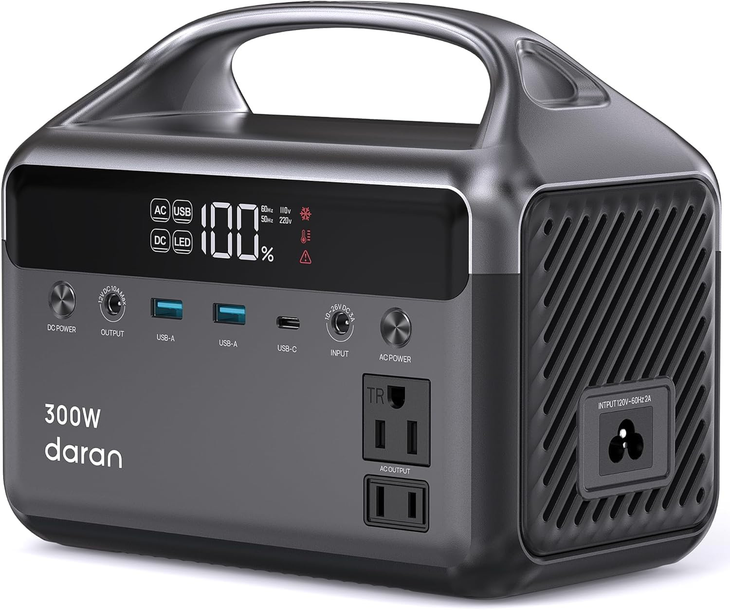 Portable Power Station, 300W (Surge 600W) 192Wh Power Bank with 110V AC Outlet,