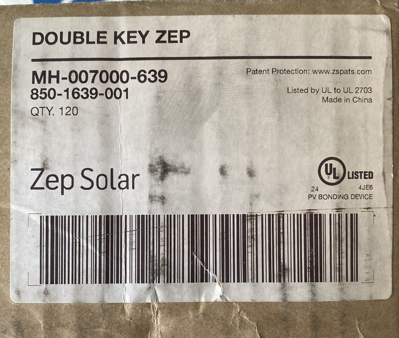 (120) Zep Solar Double Zep Groove & Interlock Zeps Key , Free Shipping!!!