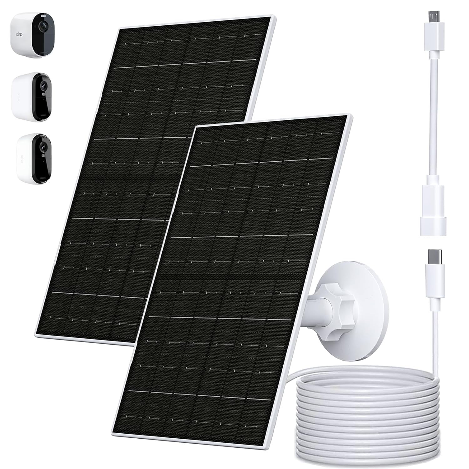 6W Solar Panel Charger for Arlo Camera 5V USB Type C Solar Power Security