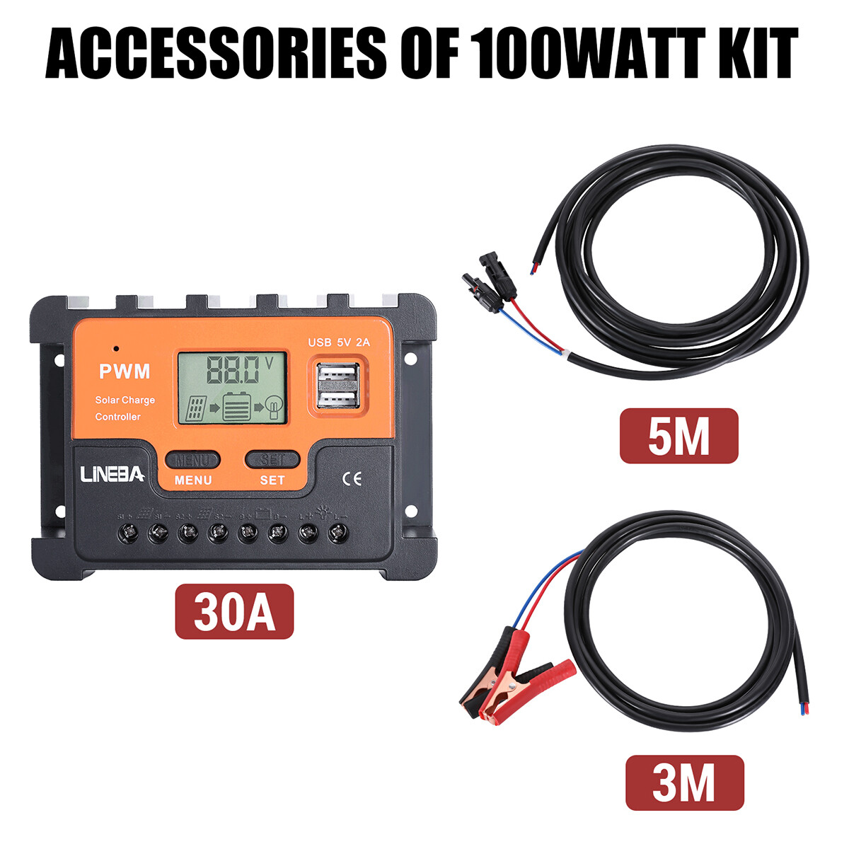 100W 200W 400W Watt Mono 18V Solar Panel Kit with Controller fr Home RV Off Grid