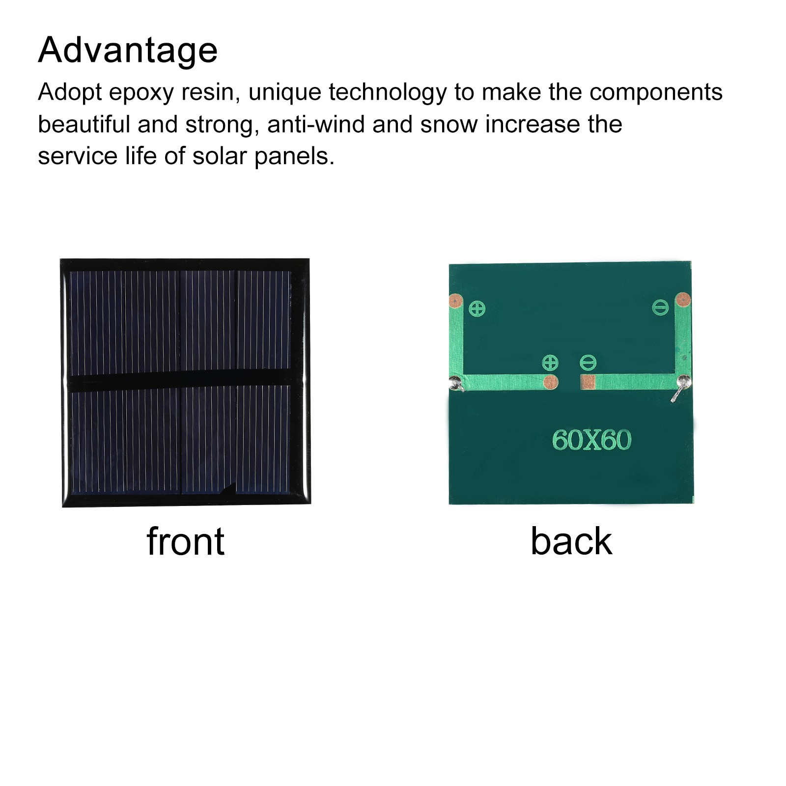5 x Mini Solar Panel Cell 2V 150mA 0.3W 60mm x 60mm for DIY
