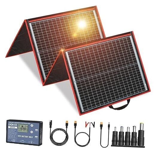 150W Portable Foldable Solar Panel Kit, Compact 21x20in Design 7.3lb 150W 18V