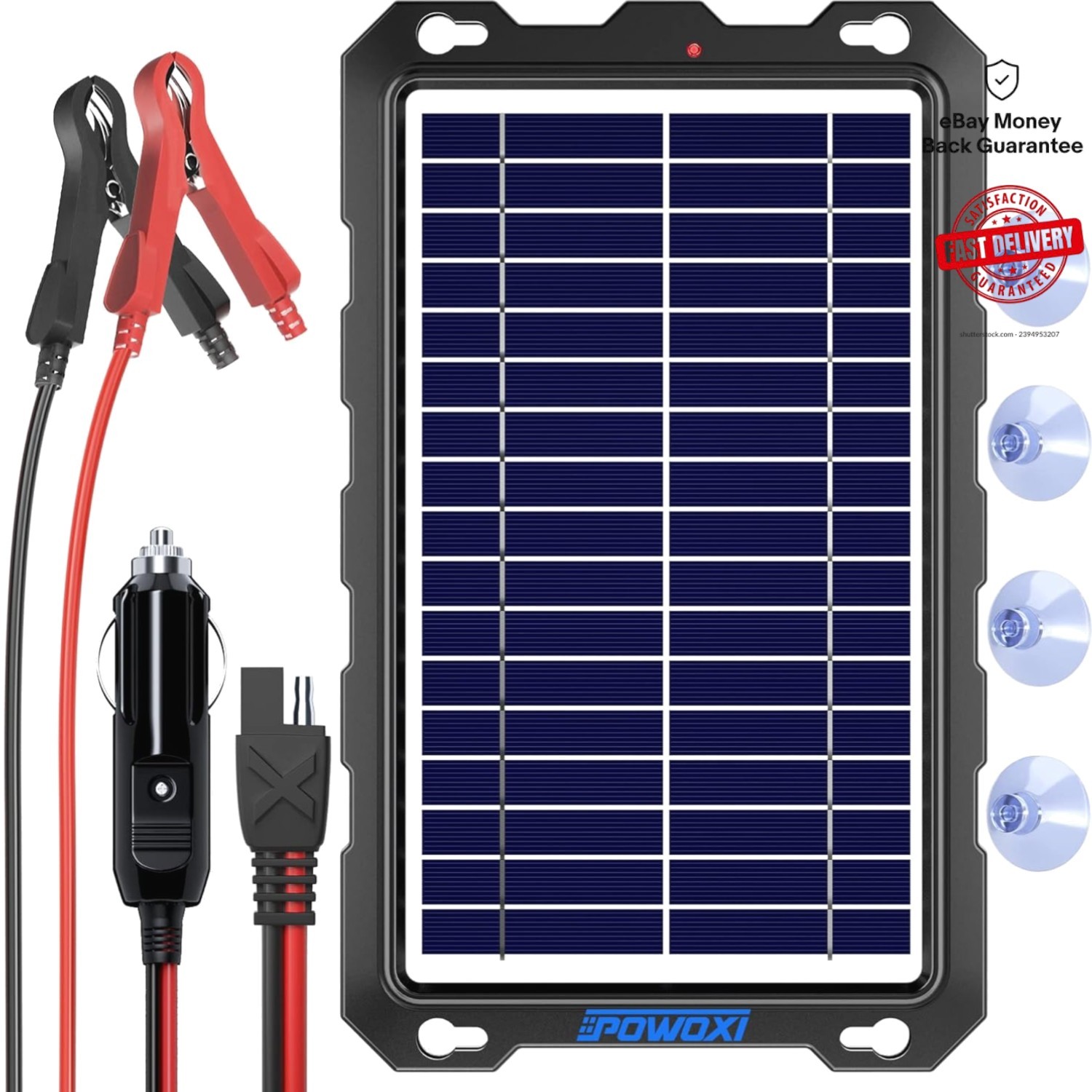Portable 7.5W Solar Panel Charger with LED Indicator – Perfect for 12V Batteries