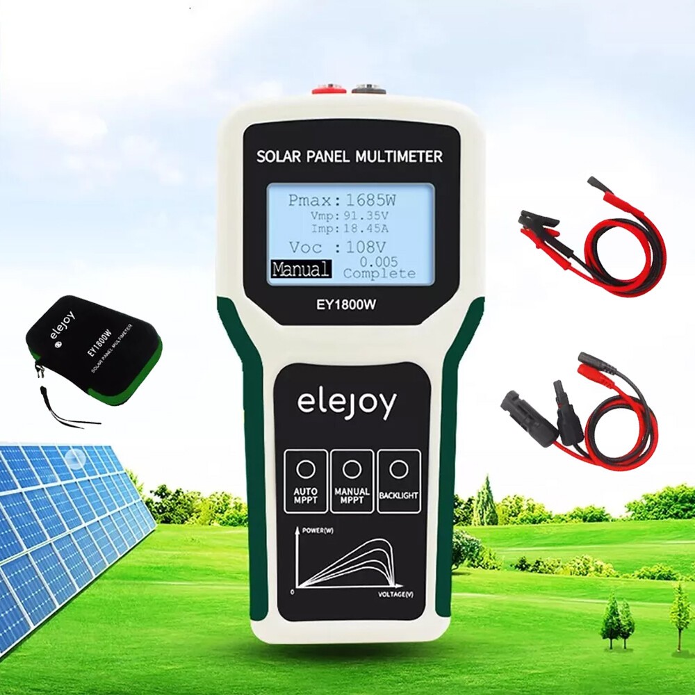 Solar Panel Multimeter MPPT Tester LCD Display VOC Testing Power Meter 5-1800W0V