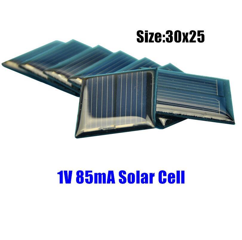 50PCS 1V 85mA Mini Small Poly Solar Cell Solar Panel for Toys DIY 30*25MM