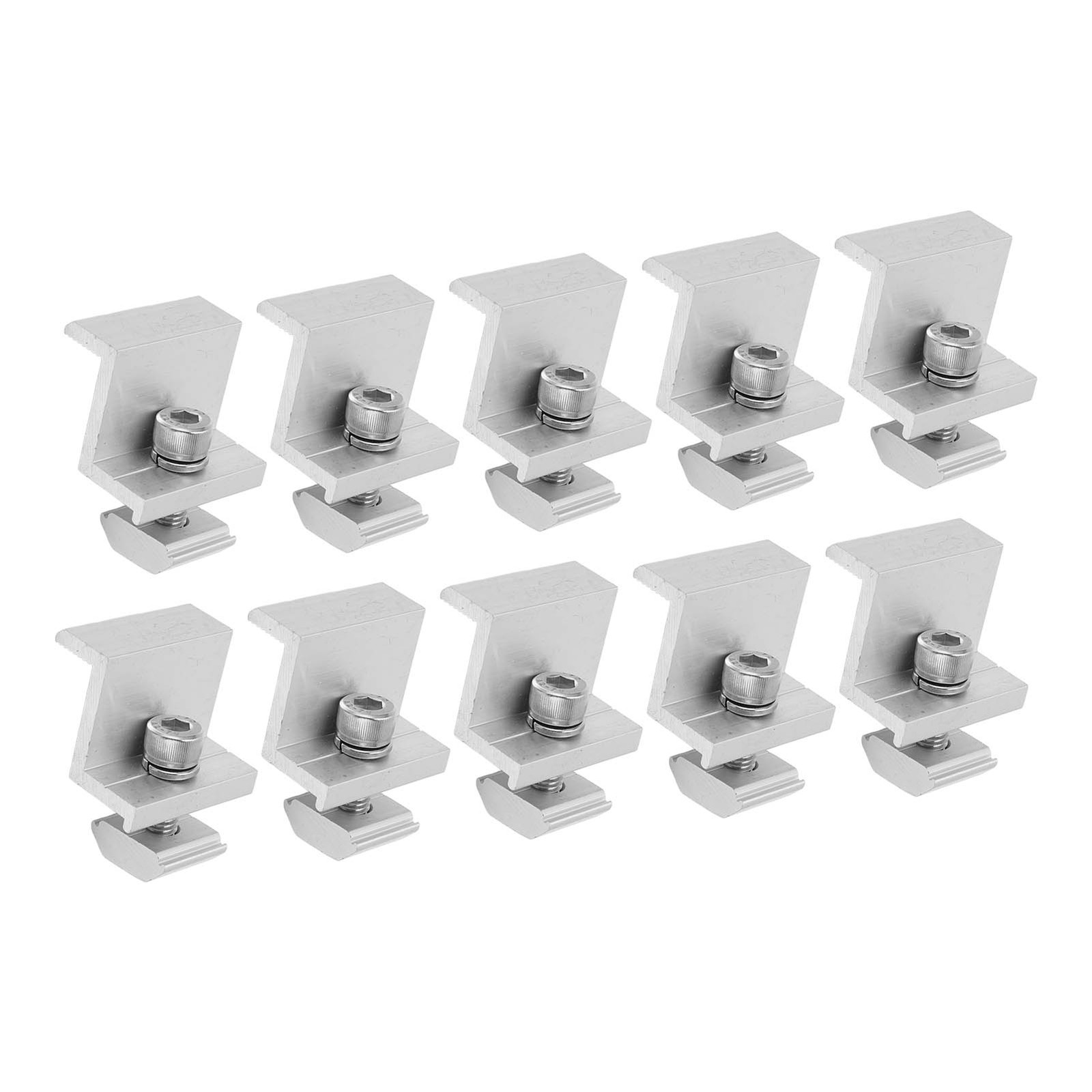 10x Solar Mount Z Bracket Pressing Block PV Panel Rail End Grounding Clamps 40mm