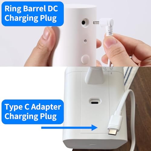 6W Solar Panel Charger for Ring Camera, Compatible with Ri ng Stick White 2Pack