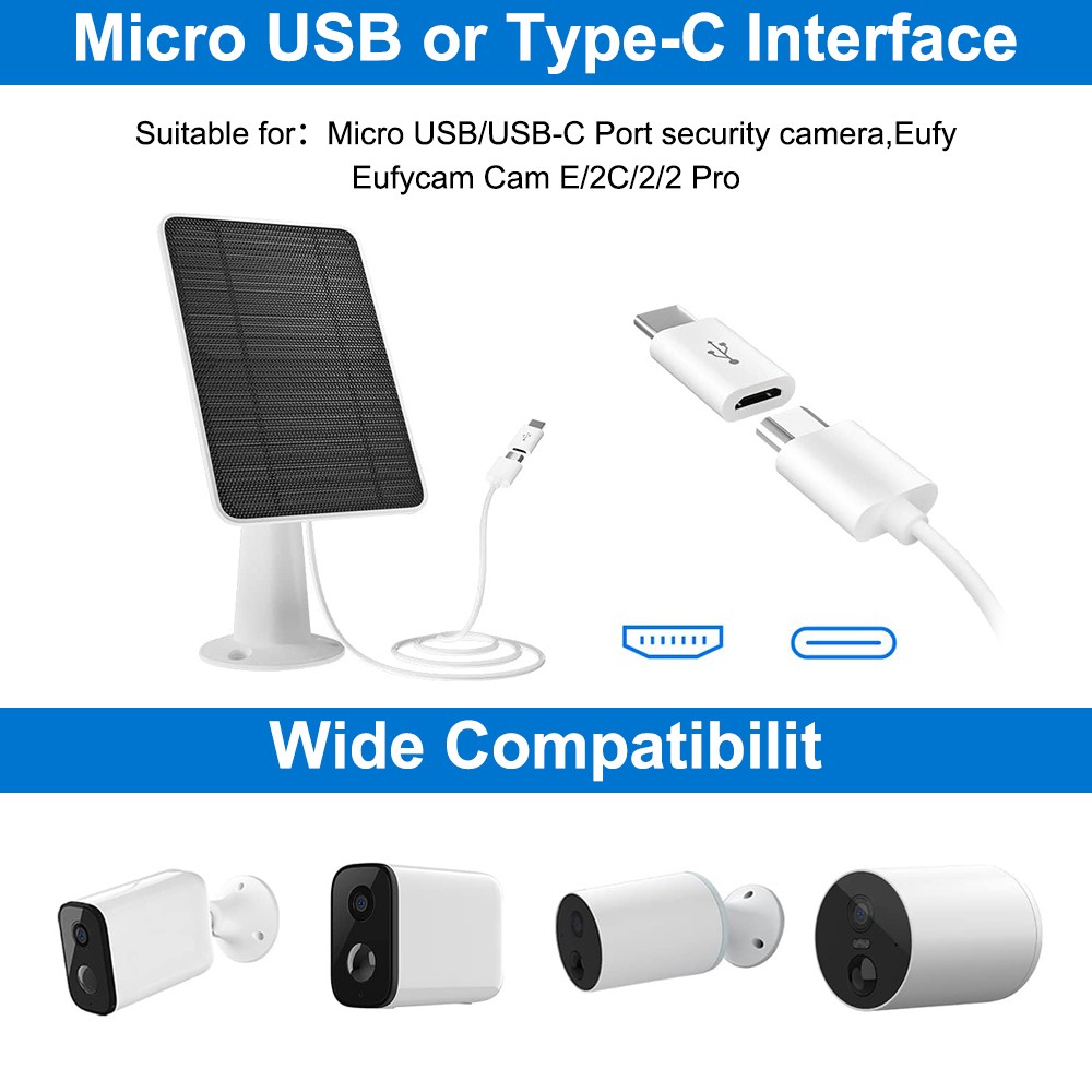4W Outdoor Solar Panel for USB Power CCTV Camera Security Cam Battery Charger 5V