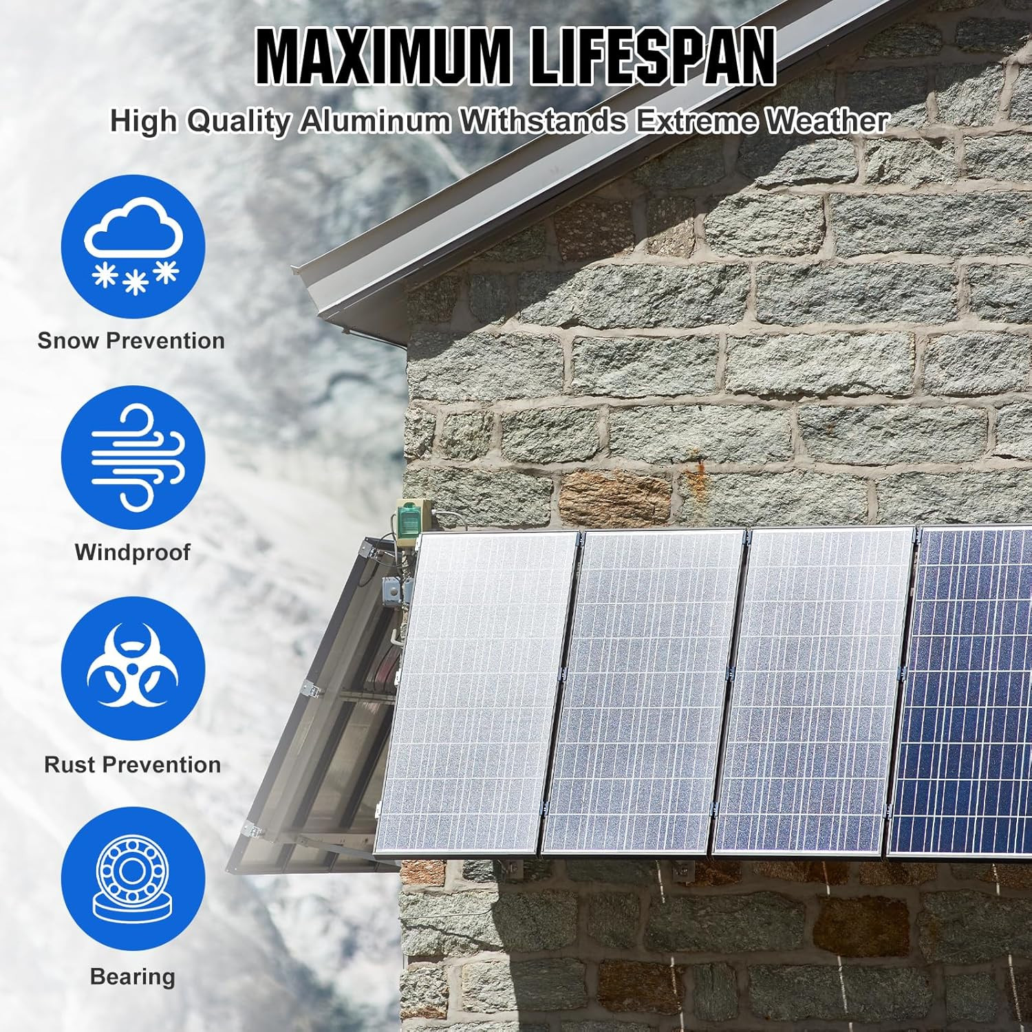 Upgraded 45In Solar Panel Mount Brackets, with Foldable Tilt Legs, Suitable for
