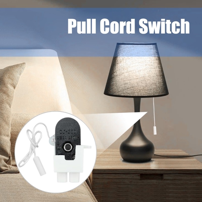 4Pcs 2A 250V Miniature Cord Pull Switches For Bathroom Bedroom Lighting Fixtures