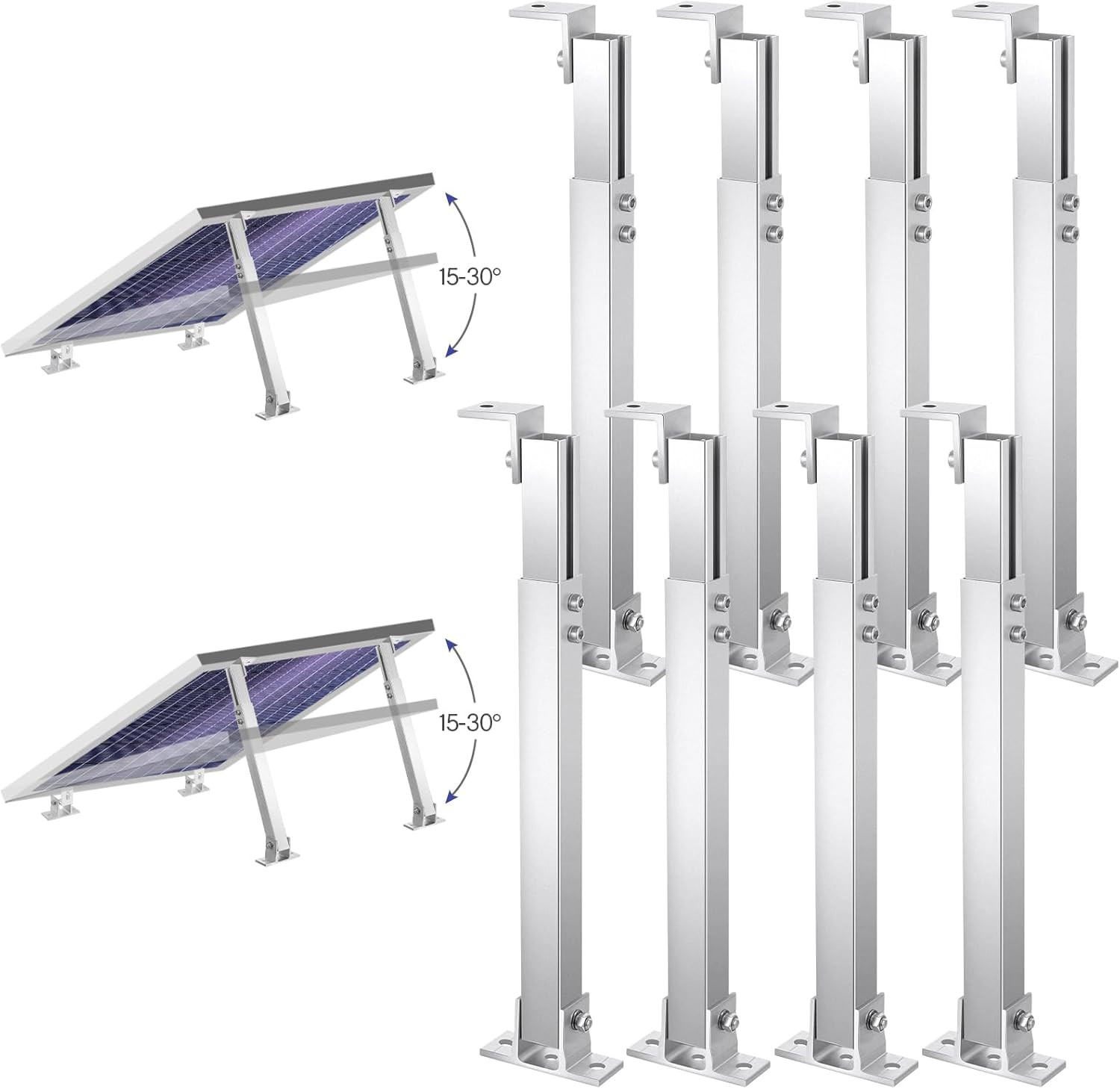 8 Pcs Adjustable Solar Panel Tilt Mount Brackets Aluminum Alloy Solar Panel Moun