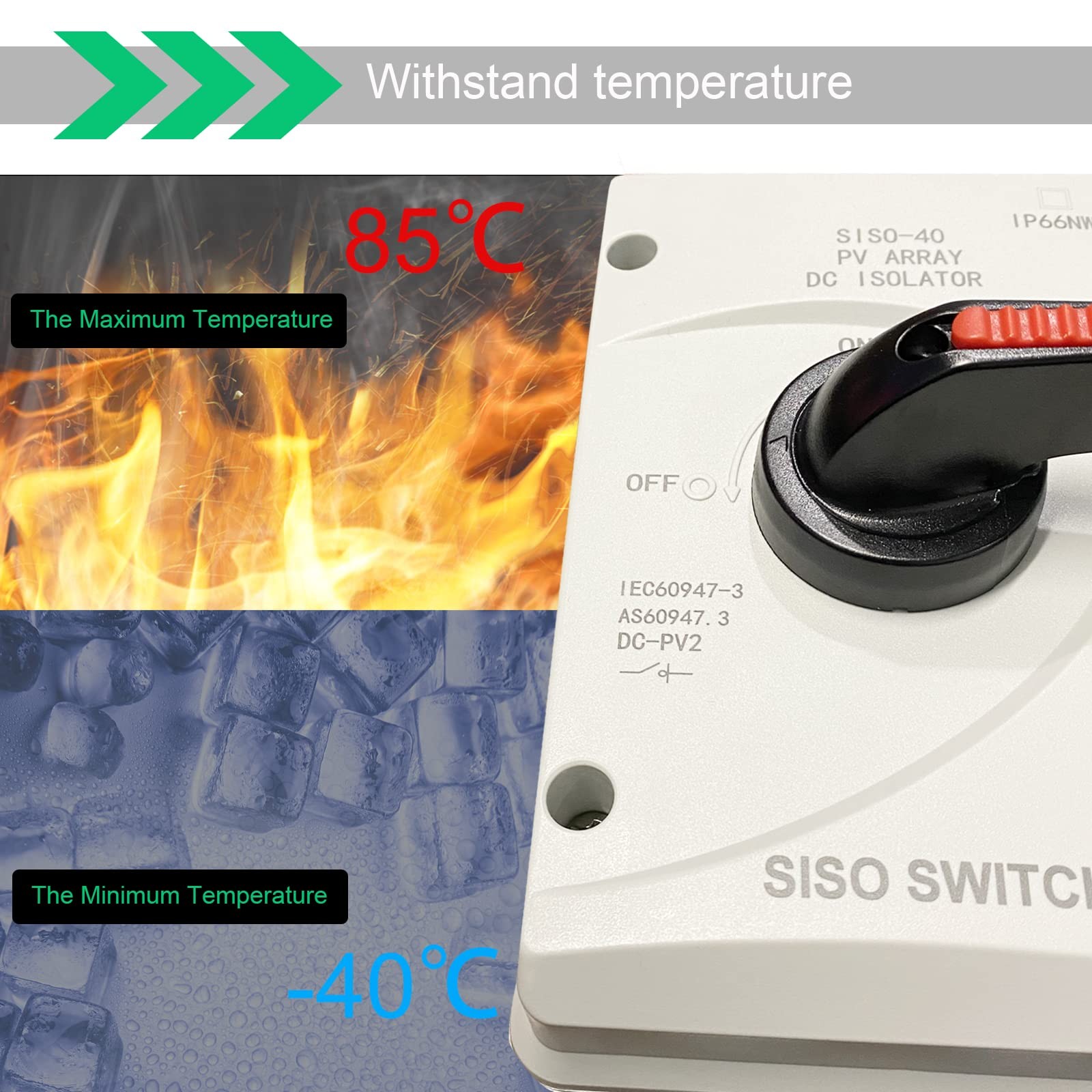 IP66 Solar Combiner Box， 32A PV DC Isolator Switch with Solar Connector for S…