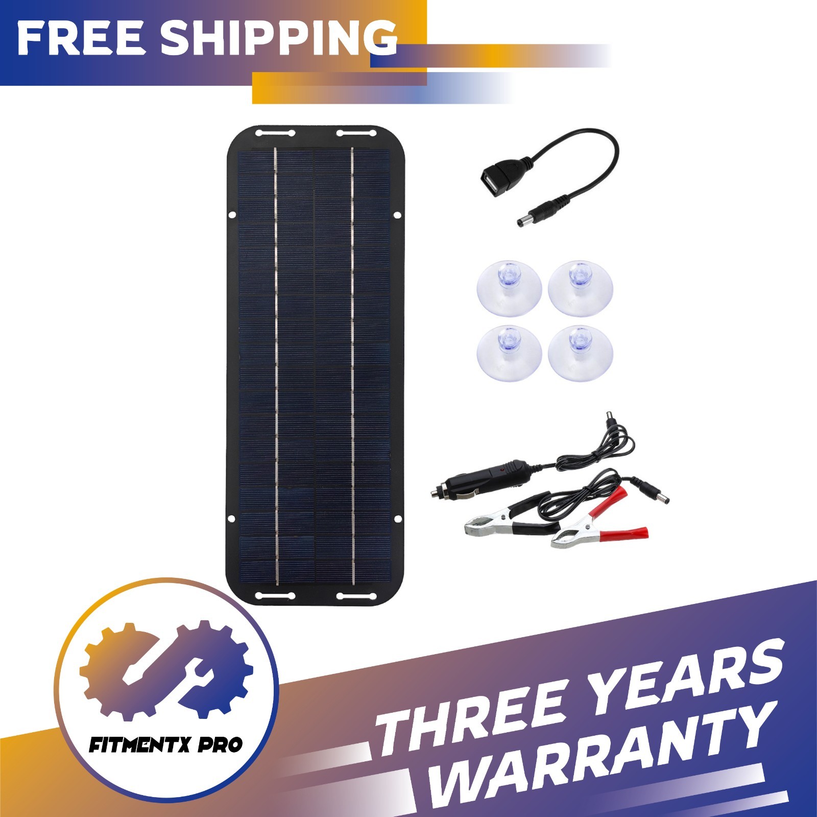 30W Solar Panel 12V Trickle Charger Battery Charger Kit Maintainer Boat Car RV
