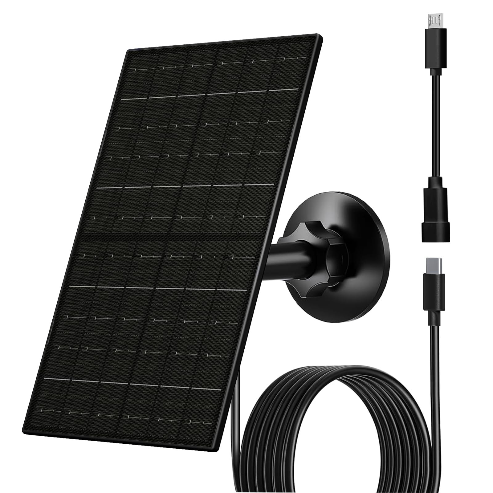 FUTUREZEN 6W Solar Panel for Security Camera Outdoor, 5V USB/USB-C Solar Char…