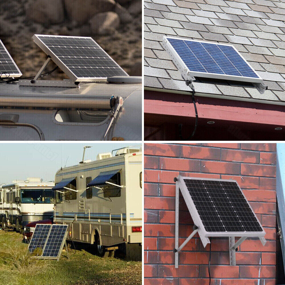 Solar Panel RV Tilt Mount Brackets Kit System Roof Flat Surface Adjustable Frame