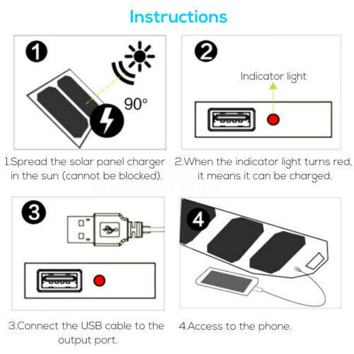 Portable USB Solar Panel Folding Power Bank Outdoor Camping Phone Charger/100W
