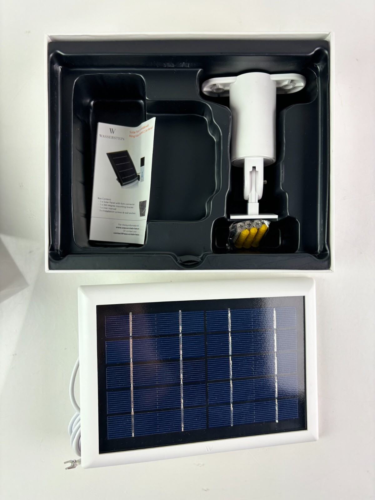 Wasserstein Ring Solar Panel for Spotlight Cam & Stick Up Cam Battery -White