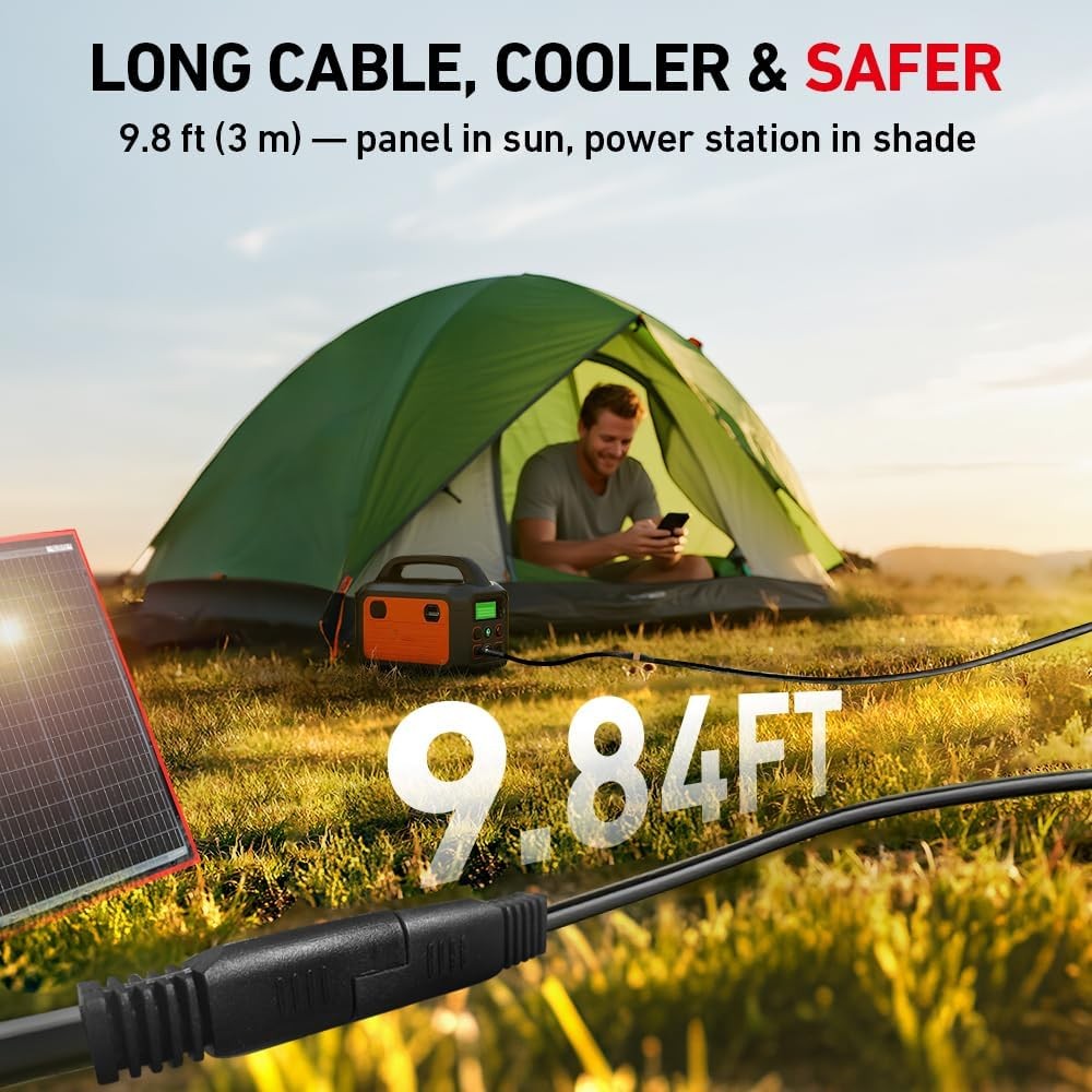 150W Portable Foldable Solar Panel Kit Compact 21x20in Design 7.3lb Camping