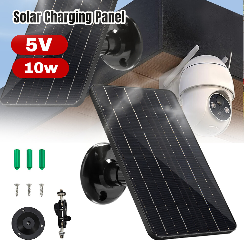10W 5V USB Solar Panel Charger for Outdoor Rechargeable Battery Security Camera