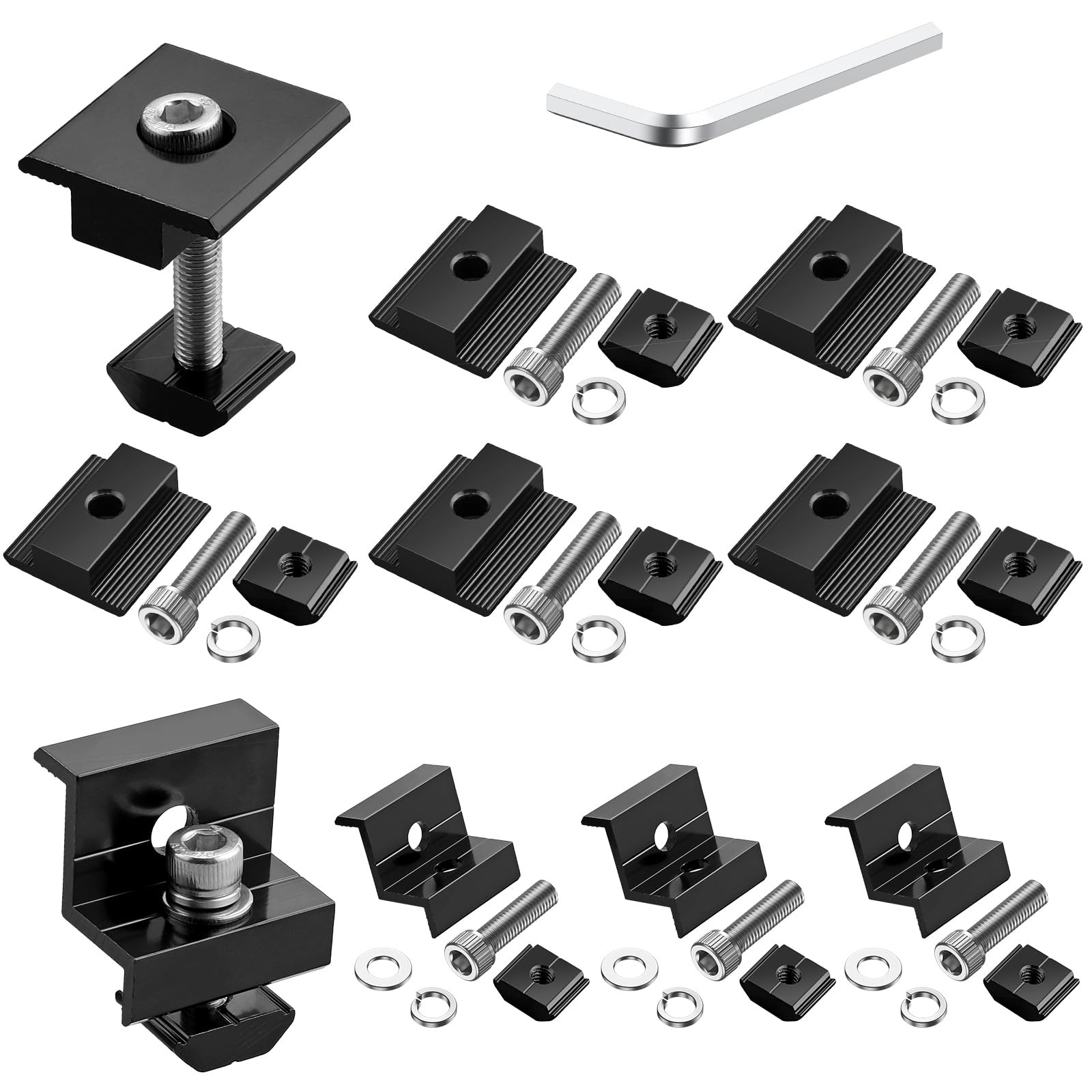 Solar Panel Mounting Brackets 10 PCS – T-Shaped Mid End Clamps for Roofs