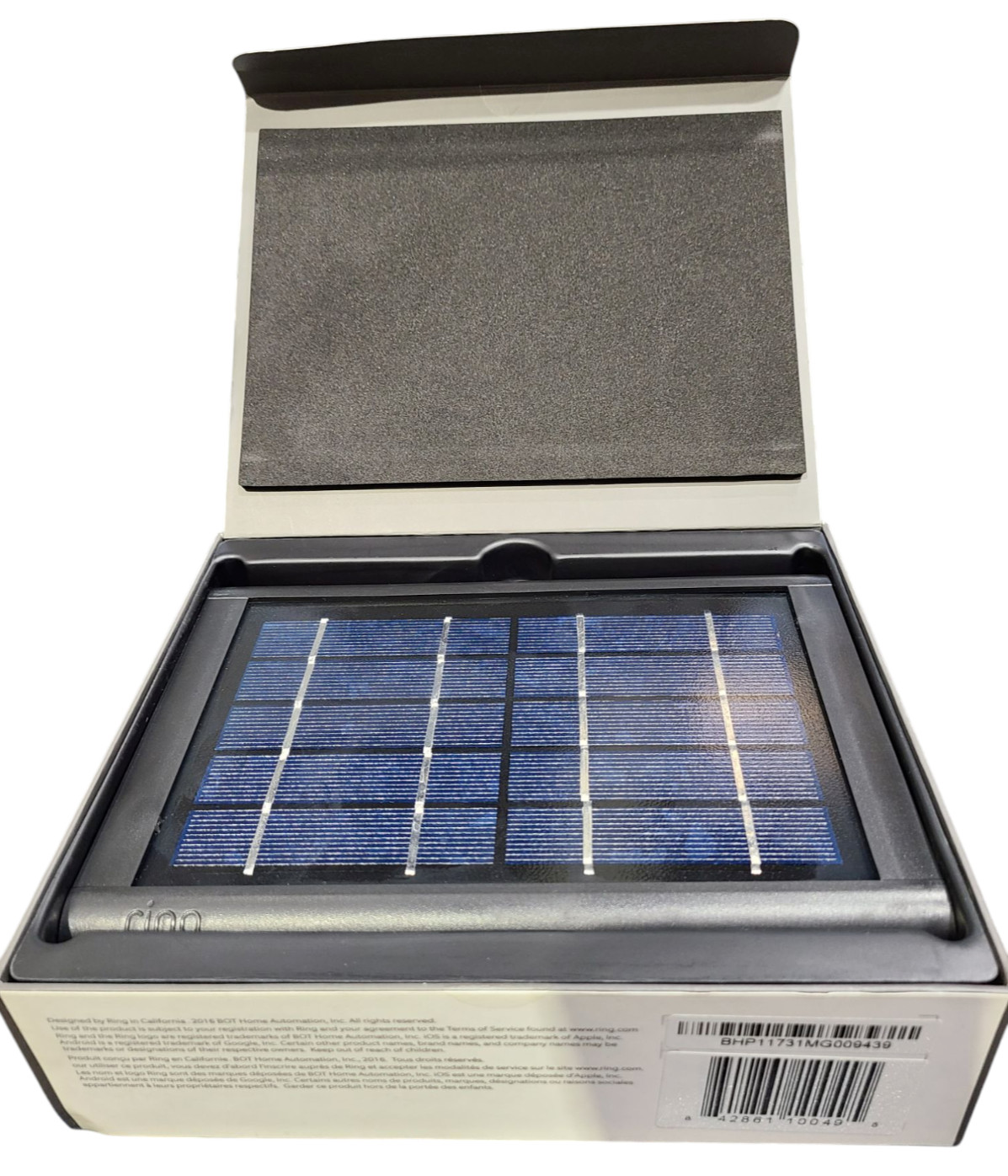 LOT OF 4 Ring Solar Panel for Stick Up Cam Unused, New Open Box Micro USB Black