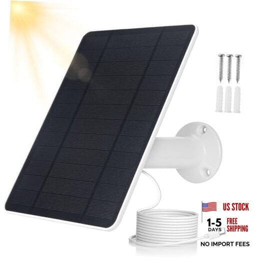 USB Solar Panel for Ring Camera – Type-C Solar Panel Charger 5v 6w White 6W