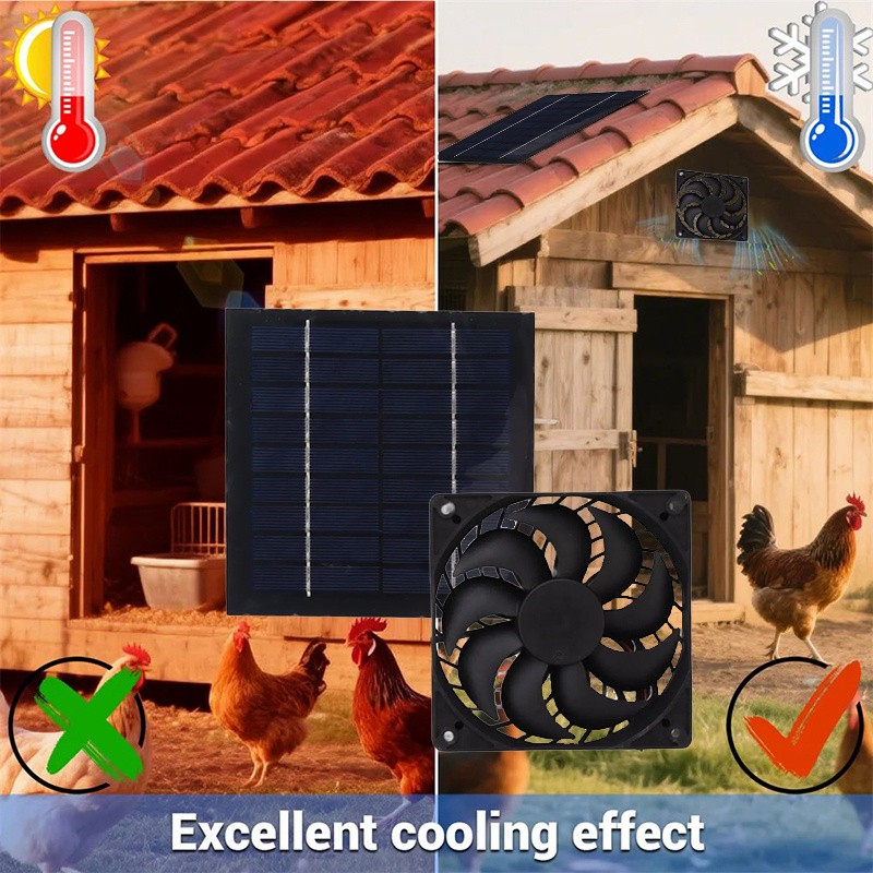 6/4/2/1 solar powered fan,suitable for chicken coop cages