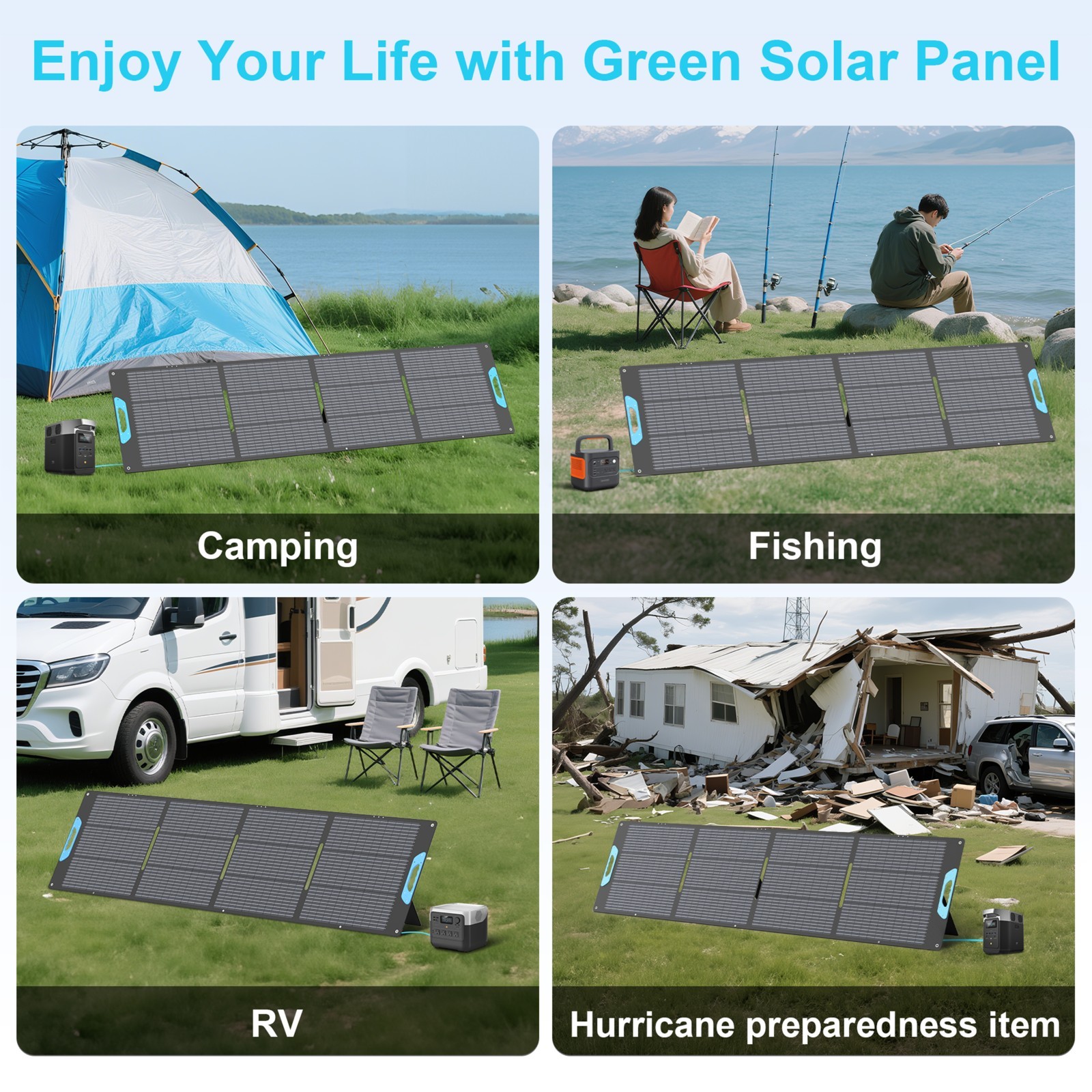 2x 220Watt Solar Panel for Jackery EXPLORER 2000 V2 2000 5000 plus power station