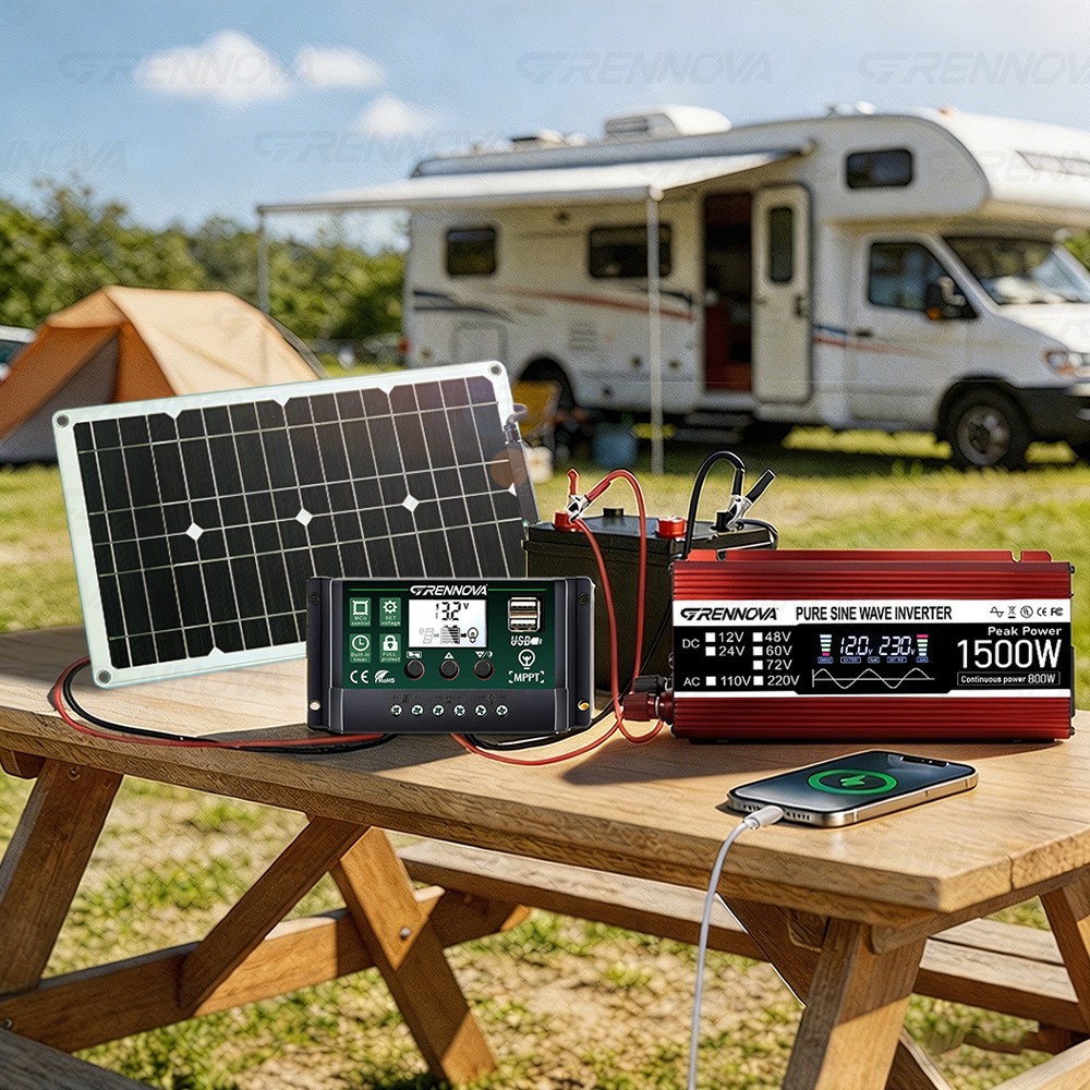 Grennova 1500W Power Solar System Real Pure Sine Capacity 12V To110V/220V Invert