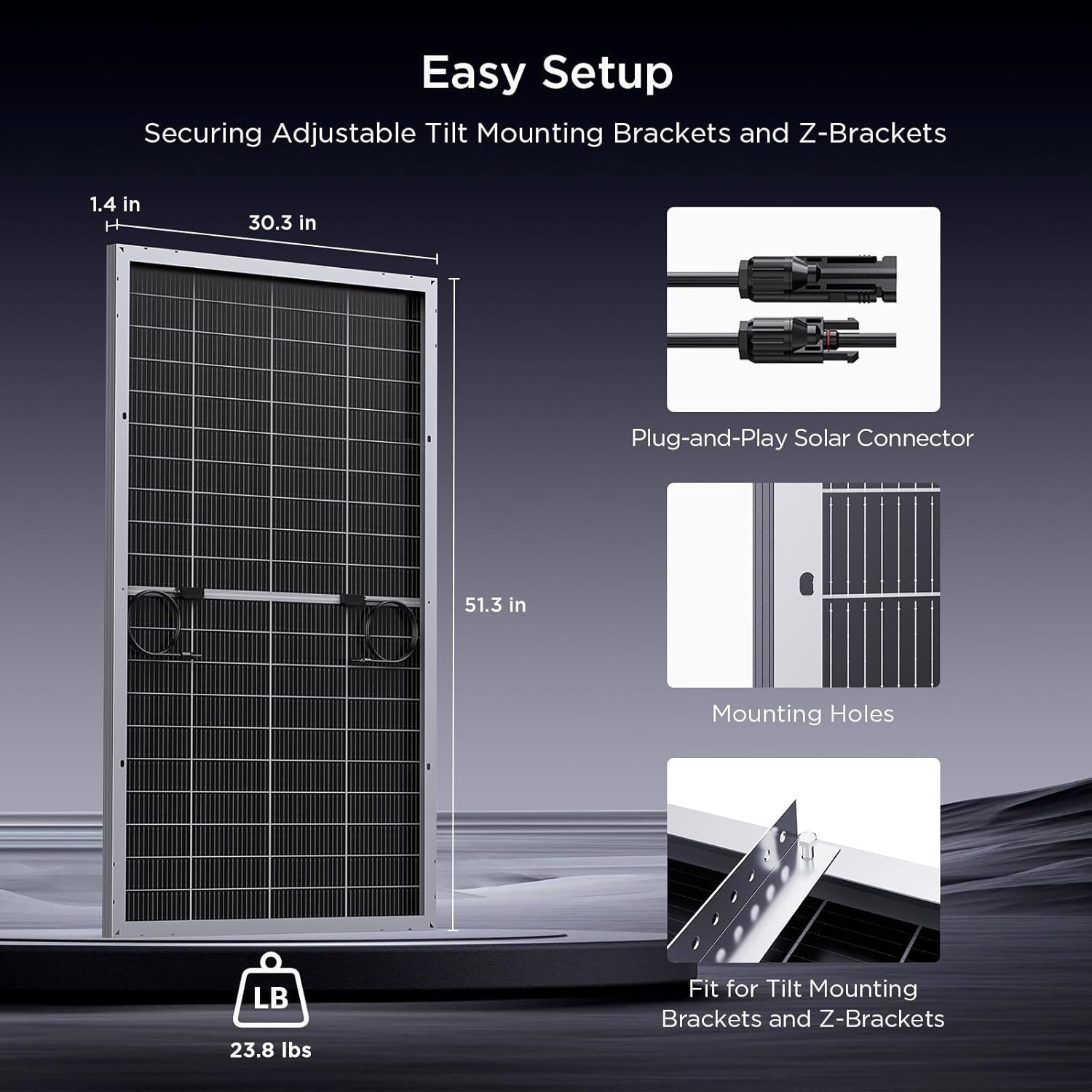 N-Type 16BB 400W Bifacial Solar Panel, 2×200W Solar Panels for 12V/24V Battery S
