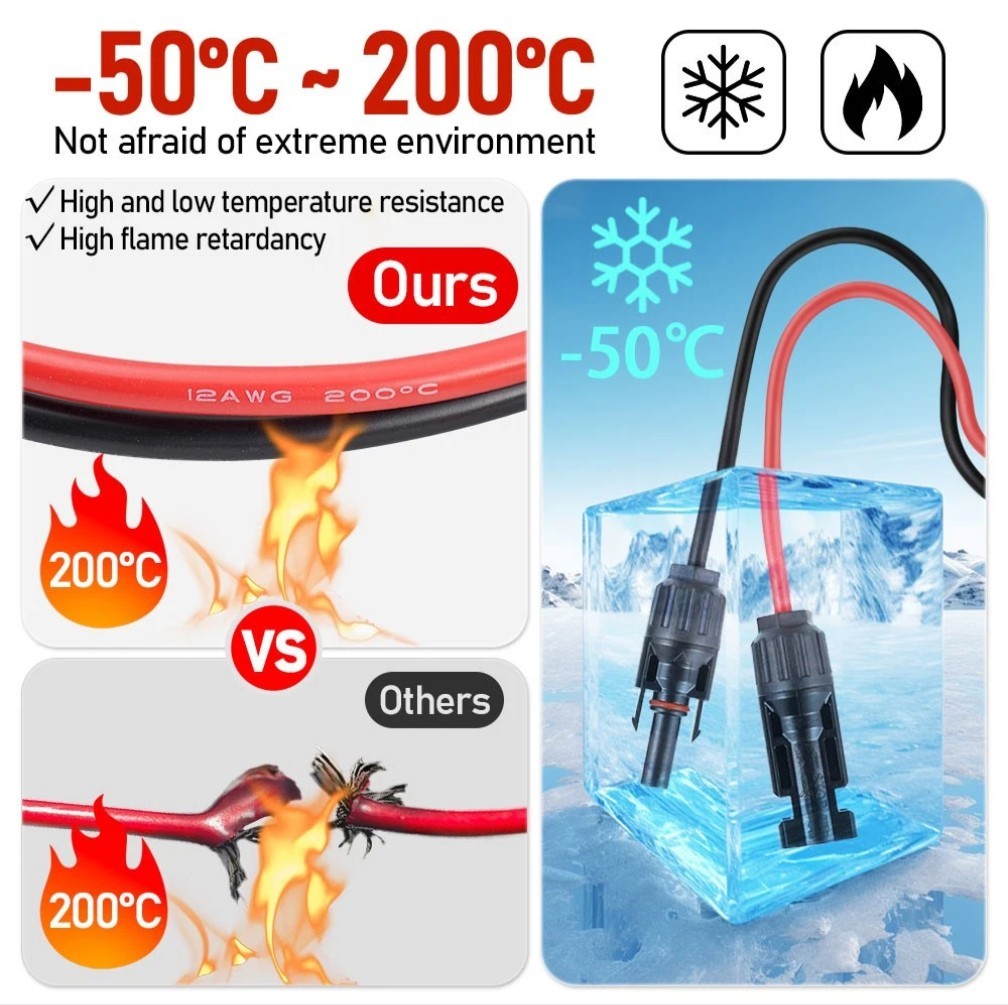 10ft XT60i Female to Solar Connector Solar Panel Charging Cable 12 AWG-SEE NOTE*