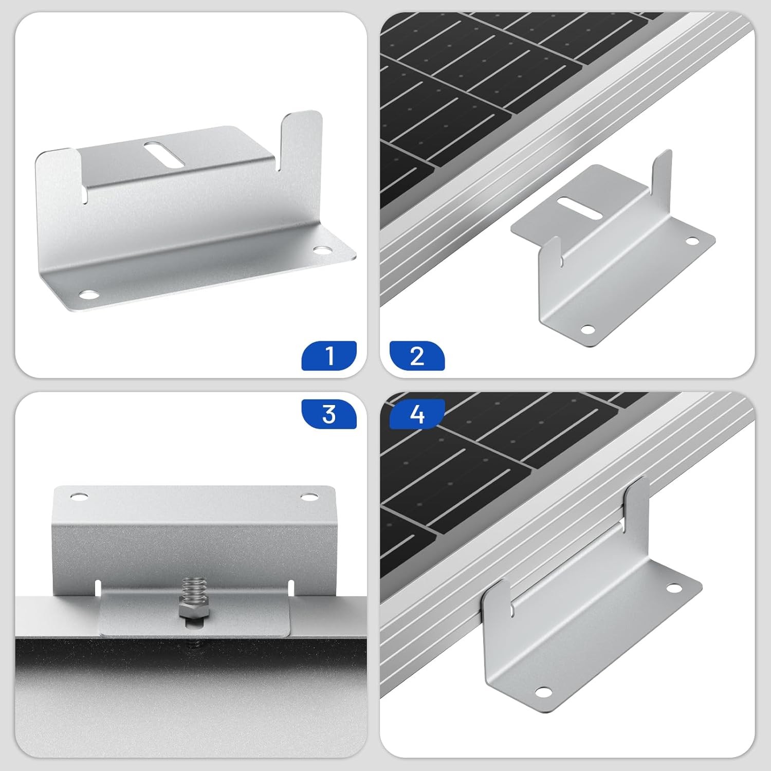 AeternaSol Solar Panel Mounting Brackets System for PV RV Roof Off-Grid Garden