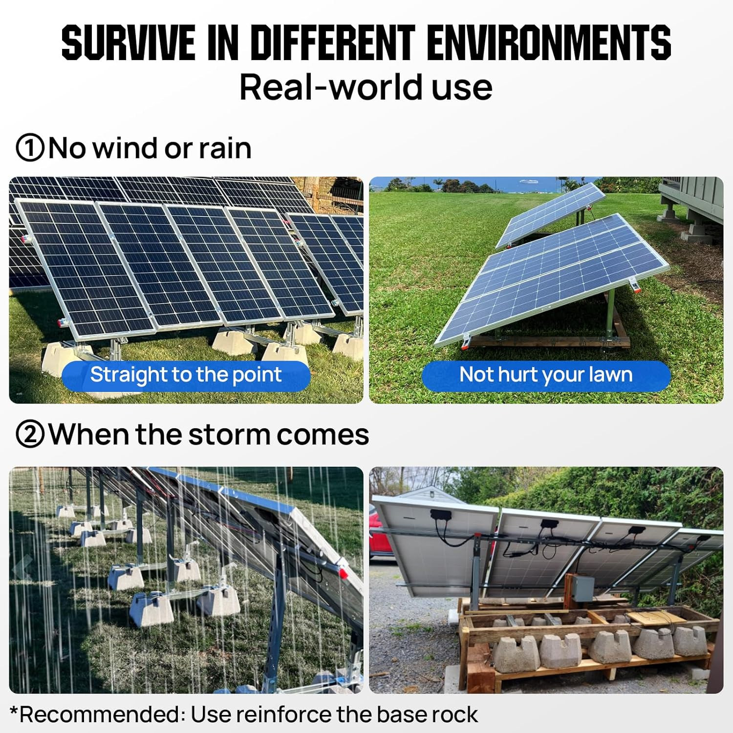 ECO-WORTHY Upgraded Solar Ground Mount Adjustable Multi-Pieces Solar Panel Mount