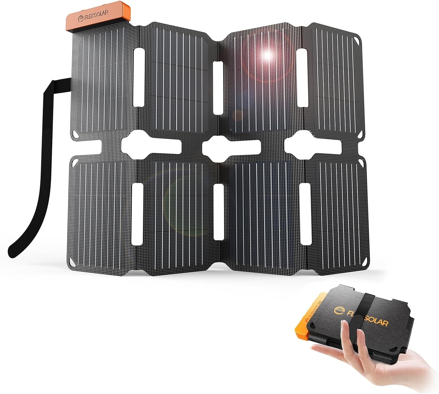 60W Portable Solar Panels Chargers W/ PD3.0 USB-C,QC3.0 USB-A & DC Outputs