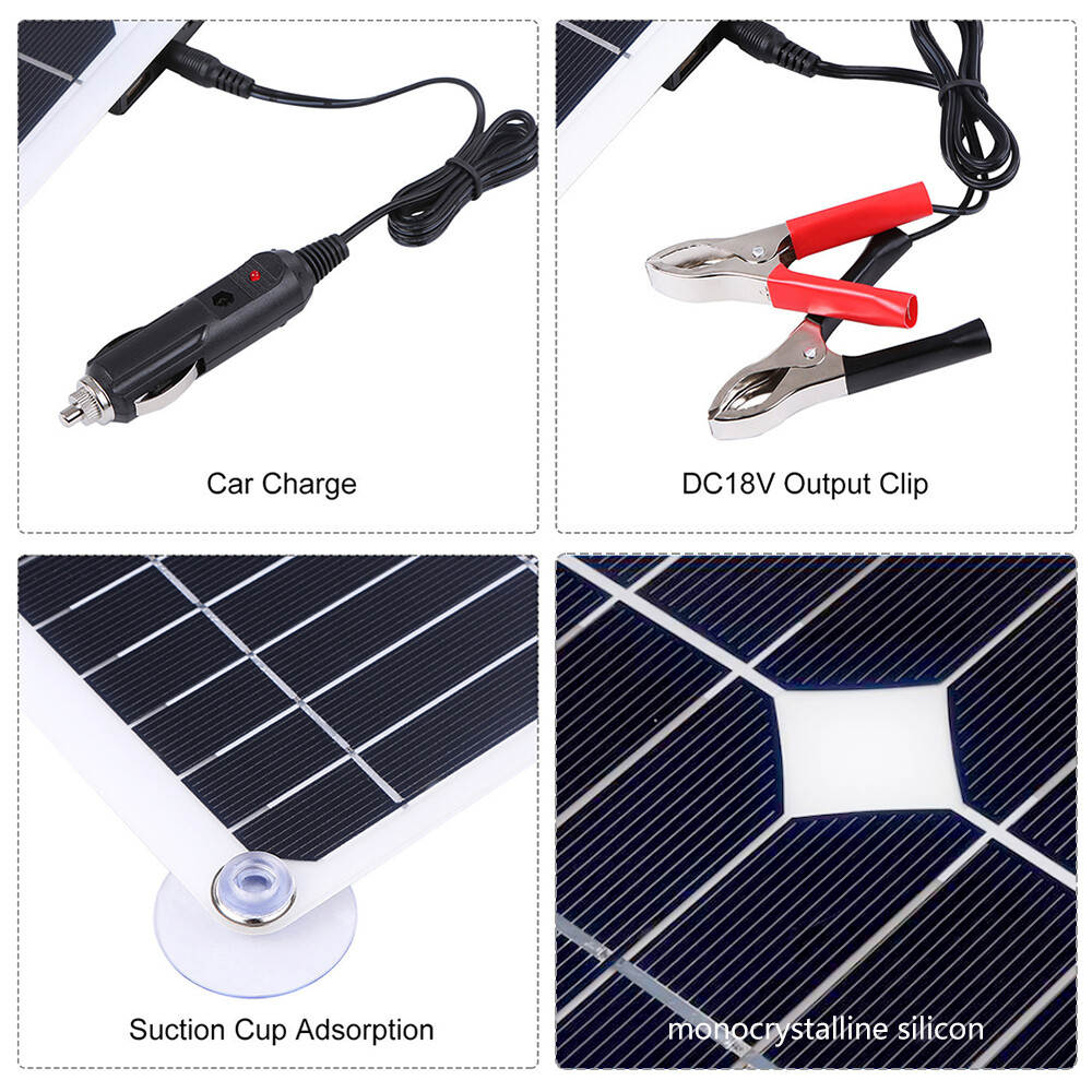 Solar Panel Kit Folding Power Bank USB Outdoor Camping Hiking Phone Charger US