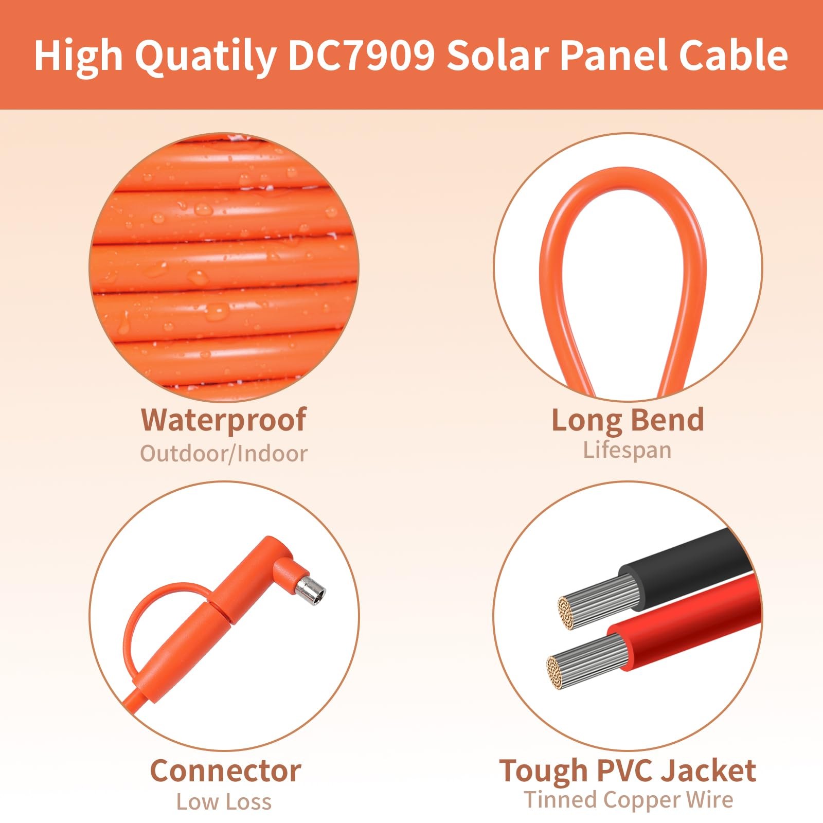 8mm DC Extension Cable 10FT – DC7909 Male to Female Solar Cable with DC8020 A…