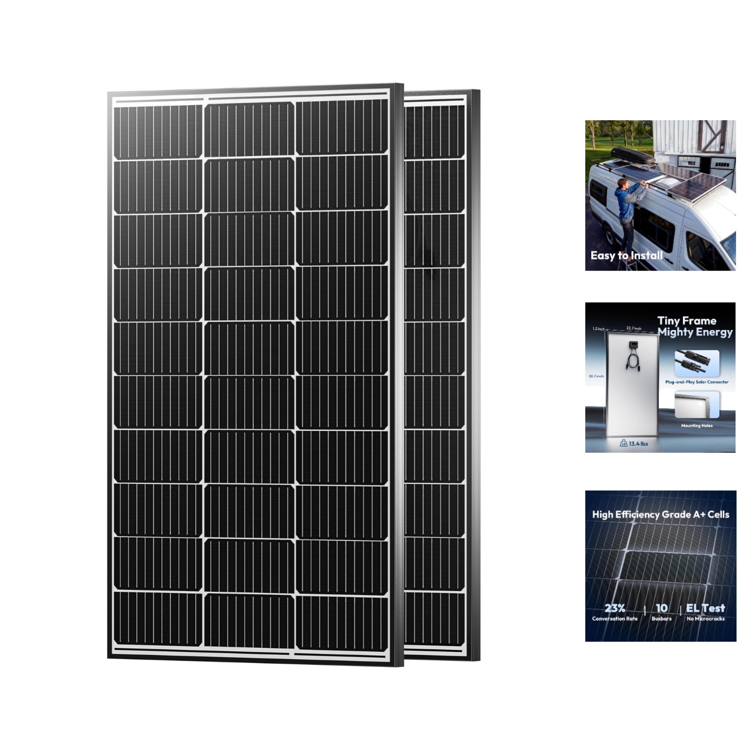 High Efficiency 200W Solar Panels – Compact 12V PV Modules for Easy Installation