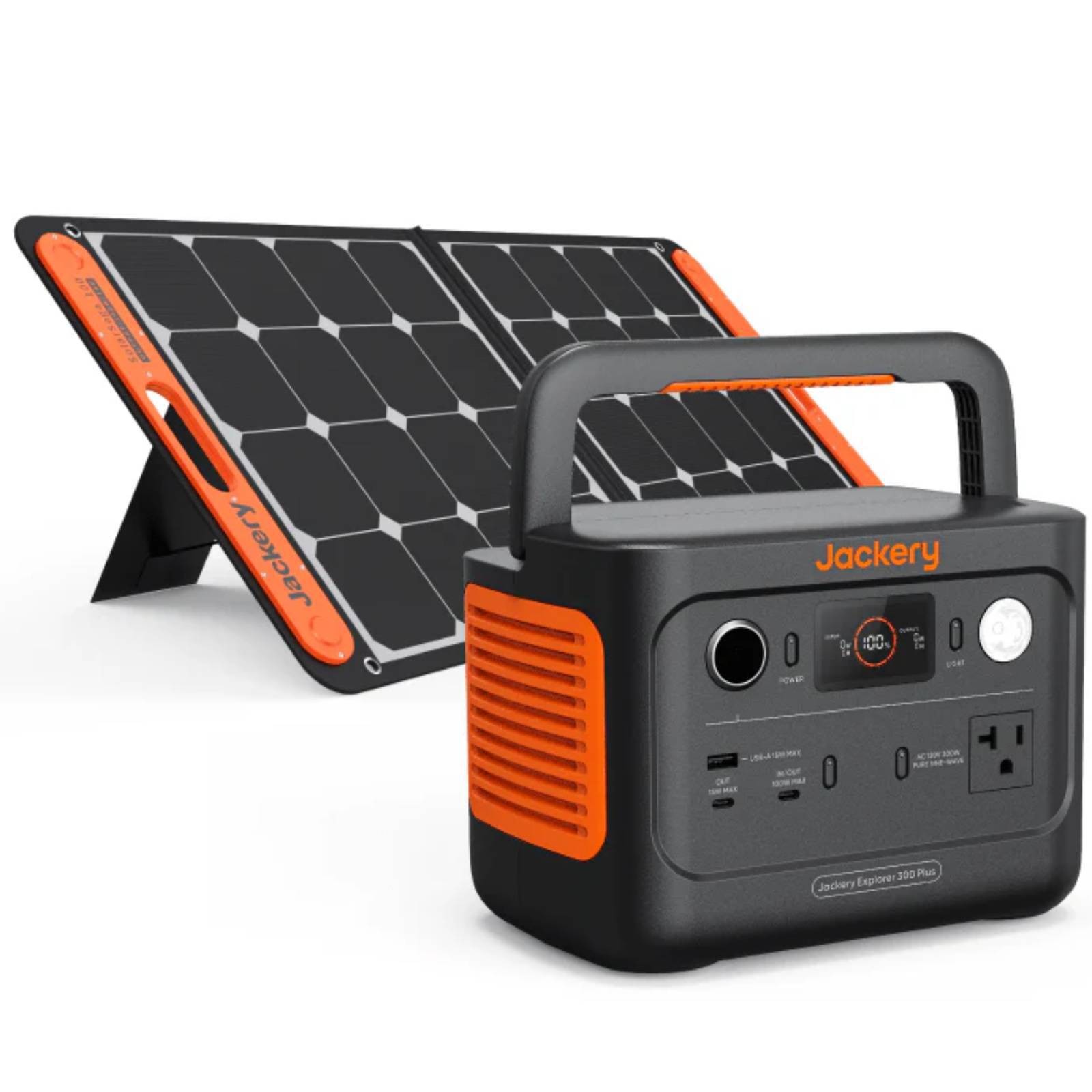Jackery Explorer 300 Plus Solar Generator + SolarSaga 100W Portable Solar Panel